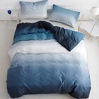 New ListingWellboo Blue White Gradient Comforter Sets Full Solid Ocean Sea Blue Bedding ...