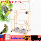Three-layer Bird Rack Parrot Stand Large Bird Shelf Play Stand Wood Playground
