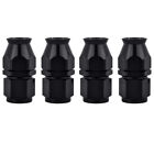 4pcs PTFE Hose End Fittings 6AN 8AN 10AN 0° Degree Fits PTFE Hose Only Black