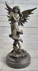 Signed Original Artist Aldo Vitaleh Young Fairy Angel Valentine Bronze Art Decor