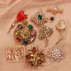 Vintage Crystal Flower Brooch Elegant Luxury Corsage Pin Retro Lion Brooches Pin