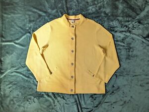 Bechamel Womens X-Large Yellow Knit Cardigan Tunic Silver Hole Grommet Snaps