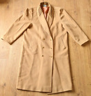Vintage MANSFIELD Womens Coat Wool Cashmere Beige Camel Collared SIZE UK 16
