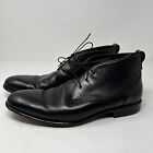 John Varvatos Mens Size 12 Ankle Boots Black Leather Made In Italy Chukka Dress