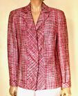 AKRIS punto pink silk tweed fringed jacket  US 12