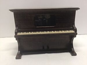 Reuge Wooden Player Piano Swiss Music Box Wind Up The Entertainer