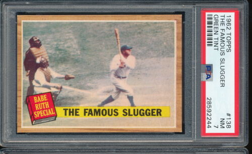 1962 Topps Babe Ruth Special (The Famous Slugger) #138 Green Tint PSA 7 -Yankees