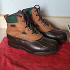 Vtg. LL Bean Brown Leather Lace Up Hunting Duck Boots Size 10W