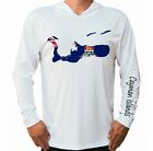 Cayman Islands Flag Map UV Protect UPF 50 Long Sleeve T-Shirt Hood Fishing