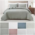 Chezmoi Collection Embroidered Quilt Set Pre-Washed Cotton Bedspread Coverlet