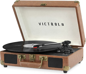 New ListingVintage 3-Speed Bluetooth Portable Suitcase Record Player with Built-In Speakers