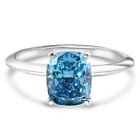 2.03Ct Cushion Blue Diamond Solitaire Engagement Ring 14k White Gold