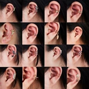 Fashion Jewelry Unisex Punk Rock Ear Clip Cuff Wrap No piercing-Clip On Earrings