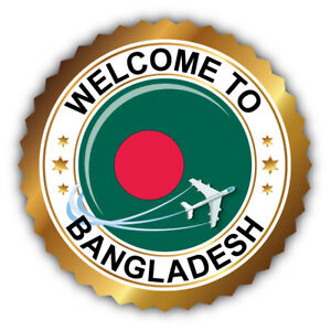 Welcome To Bangladesh Flag Label Car Bumper Sticker Decal