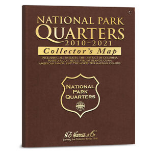 U.S. National Park Quarters - Color Collector Map, Hangs on the Wall - Harris
