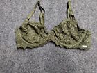 PINK by Victoria Secret Unlined Underwired Lace Bra Women 36C Forest Green