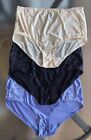 Bali Nylon 3XL 10 Brief  Underwear Second Skin Panty Lot 3 Lilac Black Ivory