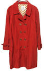 Isaac Mizrahi Live! Women's Red Belted Trench Coat Polka Printed Lining Size L