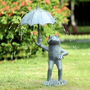 Frog With Umbrella Garden Spitter Sculpture Statue Fountain ~ SPI Home 34795