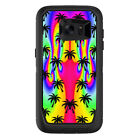 Skin Decal for Otterbox Defender Samsung Galaxy S7 Edge Case / Rainbow Palm Tree