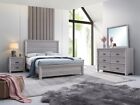 Contemporary Rustic Style 4Pc Full Size Gray Finish Wooden Panel Bedroom Set