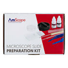 AMSCOPE Microscope Slide Preparation Kit with Microtome, Slides, Stains