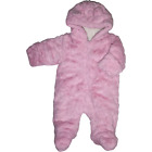 Wonder Nation Solid Pink Plush Hooded 0 3 Mos Baby Girl Bunting Outfit Snowsuit