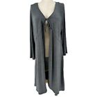 Reborn Duster Cardigan Womens 3X Charcoal Gray Tie-Front Maxi Length NWT