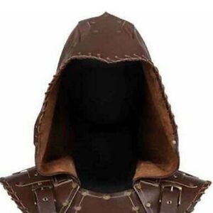 Viking Leather Medieval hood Larp & Cosplay Hood Fantasy Armor