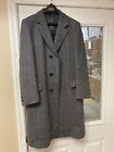 Alpacuna Overcoat Medium Mens Herringbone Long 100% Wool Vintage Dress Coat