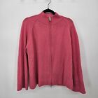 J.Jill Womens Sweater Pink Long Sleeve Cashmere Zippet Sweater Size L