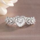 2.10Ct Heart Cut Lab-Created Diamond Engagement & Wedding Ring 14k White Gold