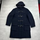 Original Montgomery Duffle Coat Mens 38 Navy Blue Toggle Overcoat Hooded