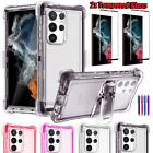 For Samsung S21 S22 Ultra Plus 5G Case Clear Cover Clip Holster Screen Protector