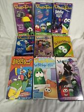 Lot of 9 VeggieTales Larry Boy VHS Tapes Sing Along Christian Animated Cartoons