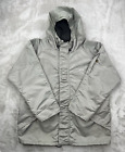 Alpha Industries Parka Jacket Mens Large Gray Zip Up Military Outdoors E Series