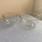 Set Of 2~Vintage Westinghouse Mixing Bowls 6”+ & 9”+ Clear Glass Pebbled Bottom