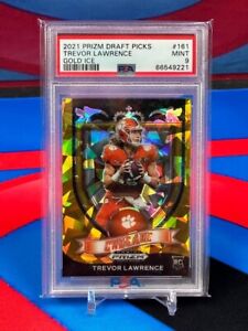 New Listing2021 Panini Illusions King Of Cards Trevor Lawrence RC Green Prizm - PSA 9