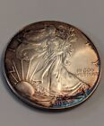 2002 American Silver Eagle Dollar 1 Oz 999 Silver Coin UNC, Toned