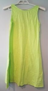 Fresh Produce dress womens Small neon green USA cotton swim cover up beach
