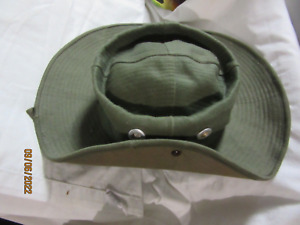 Green Vintage Vietnam War Brush Hat Boonie US Army Sergeant Collectible