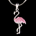 ~Pink Flamingo Bird made with Swarovski Crystal charm 18