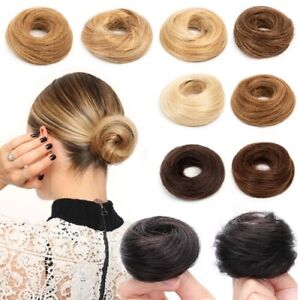 Human Hair Buns Chignon Ponytail Hairpiece Updo Donut Real Hair Extensions