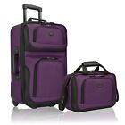 U.S. Traveler's Rio 2-Piece Expandable Carry-On Luggage Set - 1200D Polyester