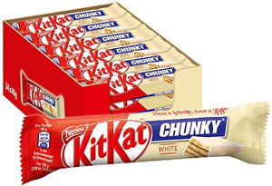 Full Box KitKat Chunky White Chocolate Bar Crunchy Wafer covered White Chocolate