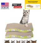 2 Pack Cat Scratch Cardboard Scratching Pad Scratcher Lounge Sofa Bed w/2 Catnip