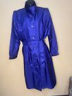 Purple Long Trench Coat Jacket Tie Waist Womens Vintage by The Legend
