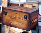 7-0032 Wooden Keepsake Box Large | Pine Wooden Chest | Walnut Stained Trunk