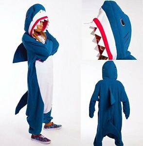 Adults Kids Sleepwear Shark Pajamas Kigurumi Cosplay Costume Xmas Fancy Dresses