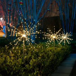 LED Solar Power Firework Lights Garden Decoration Waterproof Dandelion Lawn Lamp